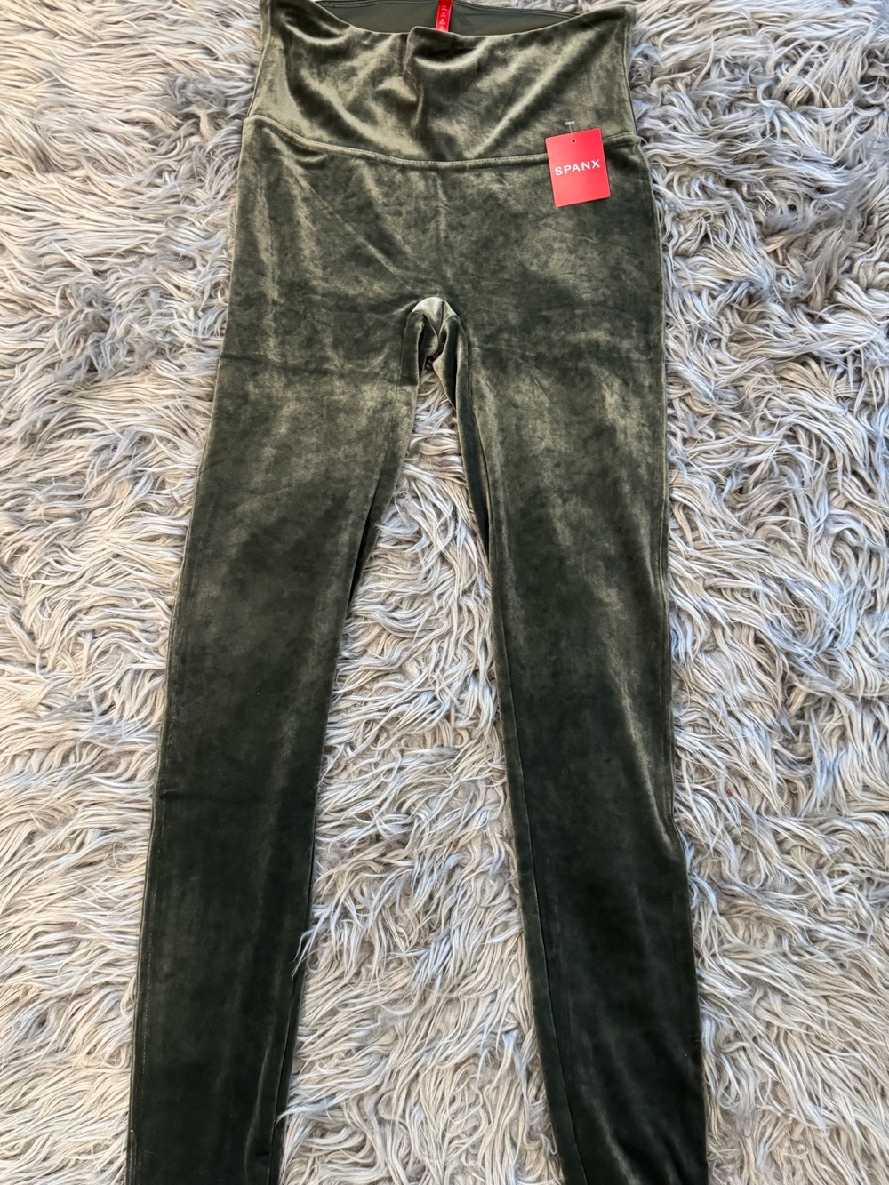 SPANX Dark Palm Velvet High-Rise Leggings